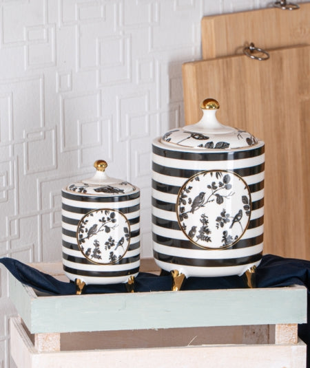 ACAR STELLA Lot de 2 pots de conservation en porcelaine