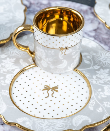 ACAR ELINOR Set de 6 tasses à café en porcelaine - 90 ml ACAR ELINOR 6 Kişilik Kahve Fincanı Takımı ACAR ELINOR Set bestehend aus 6 Kaffeetassen aus Porzellan - 90 ml.