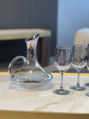TREND HOME Anthracite Set de 6 verres à pied avec carafe