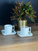 ACAR PURE ROYAL Tasses à thé en porcelaine 6 personnes 12 Pièces