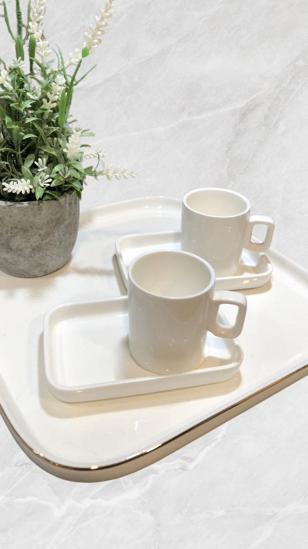 ACAR PURE ROYAL Tasses à café en porcelaine 6 personnes 12 Pièces