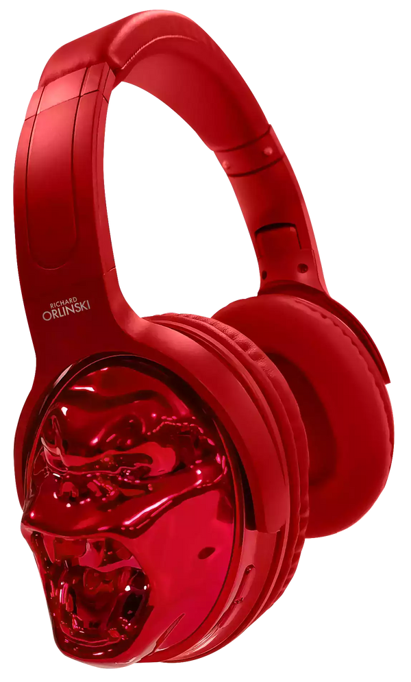 Casque Bluetooth KONG sans fil rouge chrome métallisé by Richard ORLINSKI - Bella Home