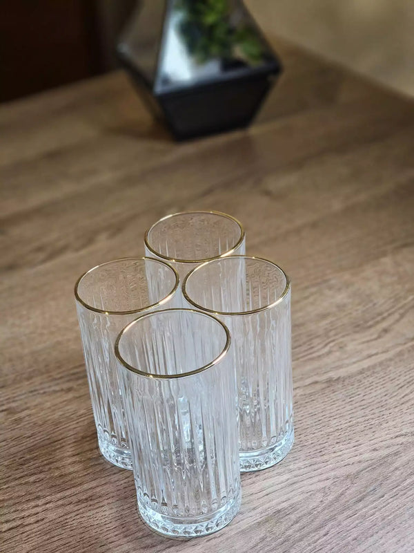 TREND HOME ROYAL GLASS Lot de 4 verres long gold