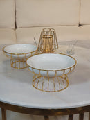 TREND HOME COLLECTION BOWL Assiette de service en porcelaine avec support doré en métal 26 cm TREND HOME COLLECTION BOWL  Dore metal standlı poreselen servis  tabağı TREND HOME COLLECTION BOWL Servierteller aus Porzellan mit vergoldeter Metallhalterung 26 cm