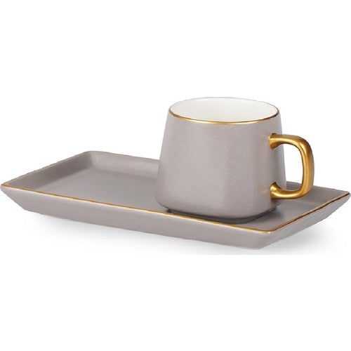 ACAR ANGLED Set de 6 tasses à café en porcelaine