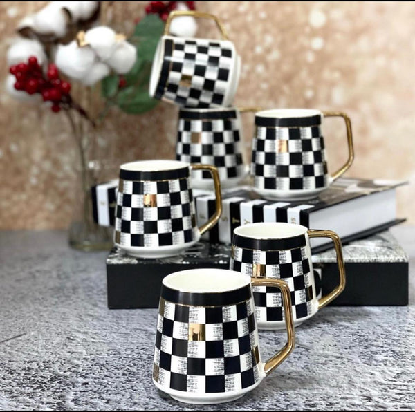 ACAR MUG MY KUPA KING Lot de 2 Mugs Motif Jeu de Dames