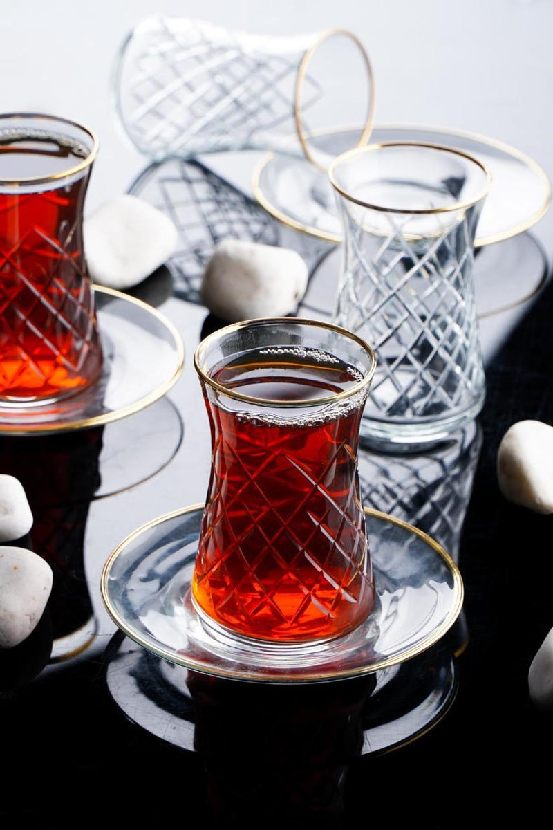 ACAR HÜRREM Set de verres à thé 6 personnes 12 pièces