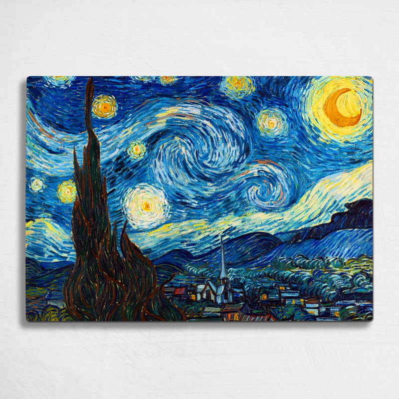 BELLART - Van Gogh "Starry Night" - "La Nuit étoilée" - Planche à découper en verre à impression UV 35x25 cm