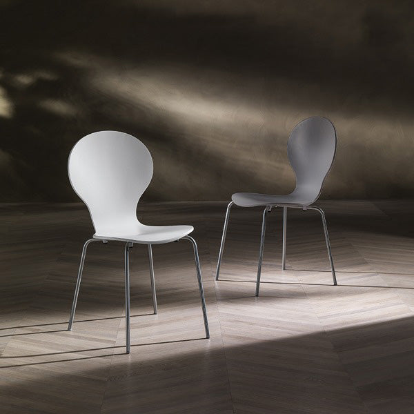 Set de 2 Chaises Moderne de salon, séjour et salle à manger Noir - pieds Chrome