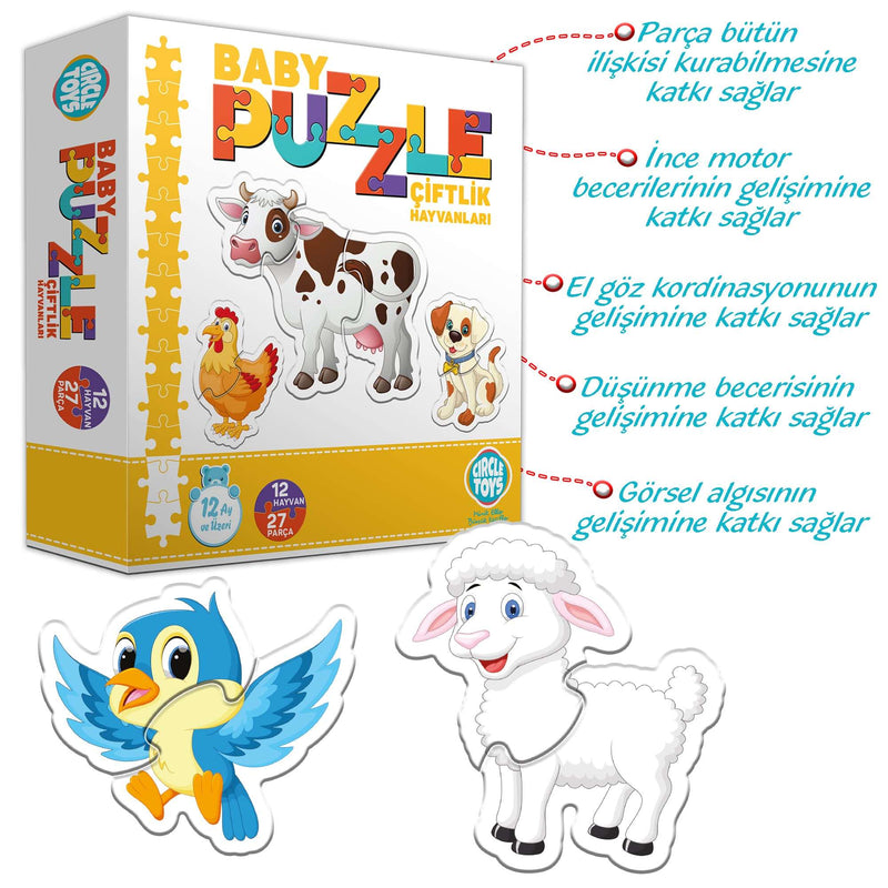 Puzzle Bébé d'Animaux de la Ferme Baby Puzzle Çiftlik Hayvanları Baby-Puzzle von Nutztieren