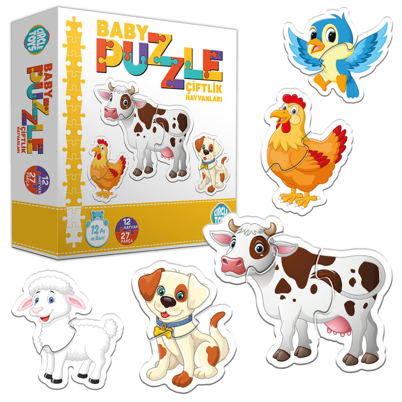 Puzzle Bébé d'Animaux de la Ferme Baby Puzzle Çiftlik Hayvanları Baby-Puzzle von Nutztieren