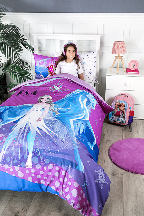 ÖZDILEK FROZEN SNOW Disney Parure de lit renforcé enfant 1 personne ÖZDILEK FROZEN SNOW Tek kişilik Disney lisanslı çocuk ranforce nevresim takımı ÖZDILEK FROZEN SNOW Disney Kinderbettwäschegarnitur 1 Person 