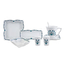 KARACA İZNİK Service  petit-déjeuner carré  32 pièces 6 personnes KARACA İZNİK  32 Parça 6 kişilik kahvaltı seti kare  KARACA İZNİK Frühstücksservice quadratisch 32 Teile 6 Personen