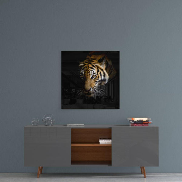 Tableau en verre - Regard intrépide du tigre - Cam tablo - Kaplan?n gözüpek bak??? - Glasbild - Unerschrockener Blick des Tigers