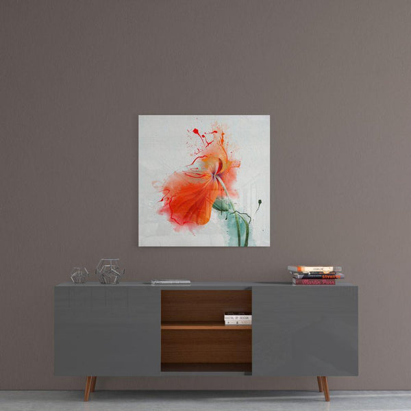 Tableau en verre - Fleur orange - Cam tablo - Turuncu çiçek