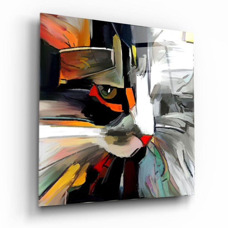 Tableau en verre - Chat Visage Abstrait - Cam tablo - Kedi Yüzü Soyut - Glasbild - Katzengesicht abstrakt