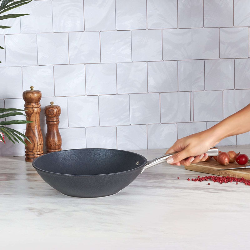 KARACA BIO DIAMOND PRO Poêle Wok  28 cm 2,8 L Induction - İndüksiyon Tabanlı Wok Tava 28 cm 2,8 Lt