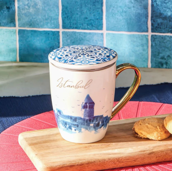 KARACA ISTANBUL Mug infuseur avec couvercle et passoire