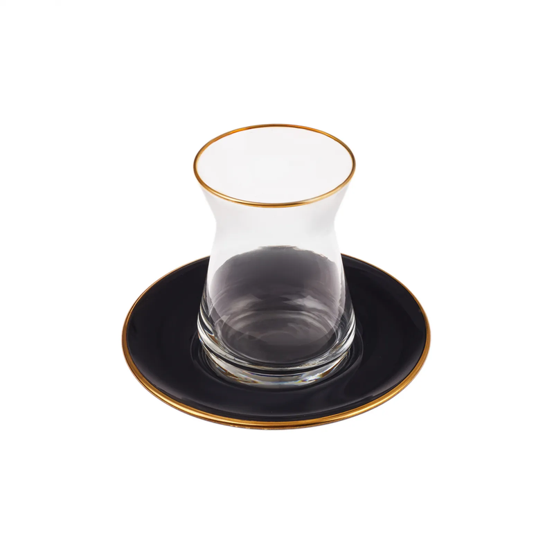 KARACA RETRO Set de verres à thé 12 pièces 6 personnes anthracite Antrasit  12 parça 6 kişilik çay seti