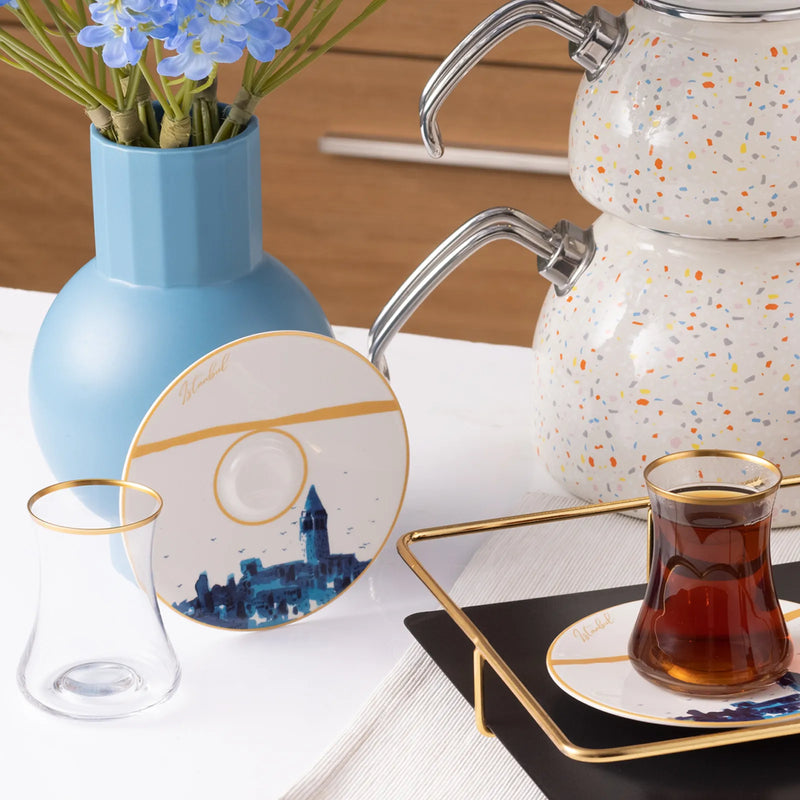 KARACA X İST COLLECTION HAREM Set de verres à thé 12 pièces 6 personnes KARACA X İST COLLECTION HAREM 12 Parça çay seti 6 kişilik KARACA X İST COLLECTION HAREM Set Teegläser 12 Stück 6 Pers.