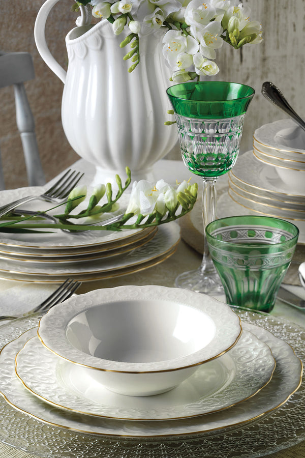 KUTAHYA PORCELAINE BONE IREM GOLD Service liseré doré de table 6 personnes 24 pièces - 24 Parca 6 kisilik fileli yemek takimi gold -  - Tafelservice Gold Rand 24-teilig für 6 Personen