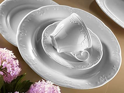 KUTAHYA PORCELAINE CAPRICE parca yemek takimi Service de table crème 12 personnes 83 pièces