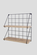 MUDESA Étagère murale à 2 étages et à grille métallique