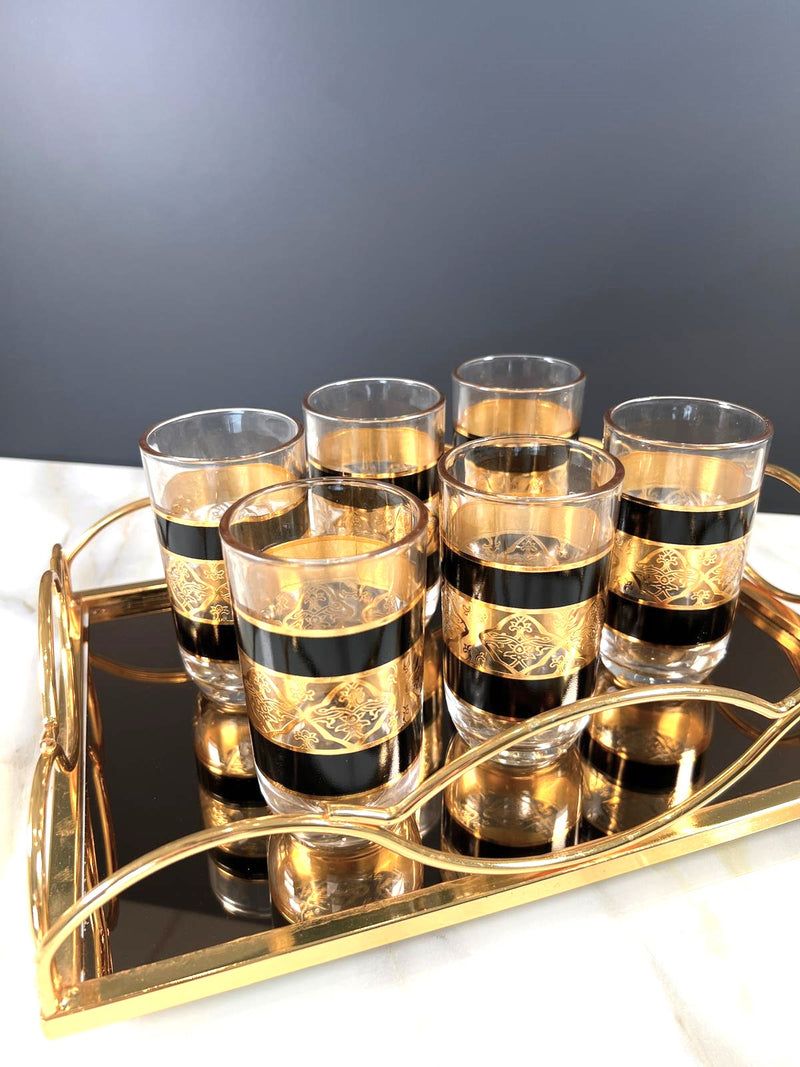 TREND HOME BLACK ORIENT Set de 12 verres gold