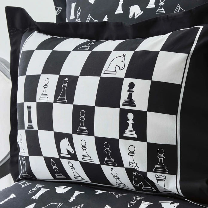 KARACA HOME CHESS  Parure de lit 100% coton 2 personnes Noir - Bella Home