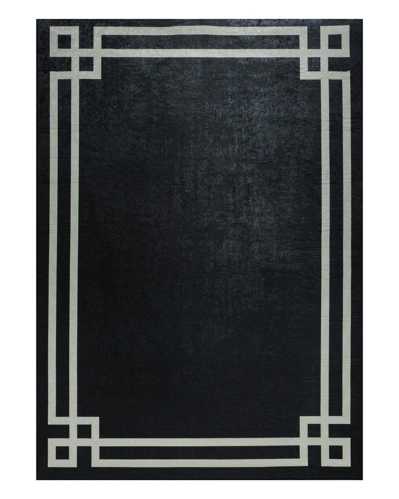 BELLA TAPIS VERSACE Noir et Blanc Tapis lavable antidérapant et antibactérien- Bella-Home: art de la table, verrerie, trousseau de mariée, décoration